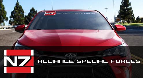 Mass Effect N7 Logo Systems Alliance Navy ALLIANCE SPECIAL FORCES pare-brise stickers autocollants